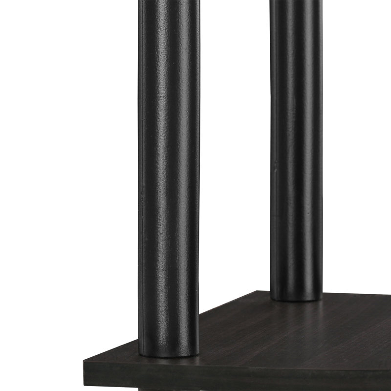 Clapen 5 Tier Corner Shelving Bookcase Set, Espresso / Black