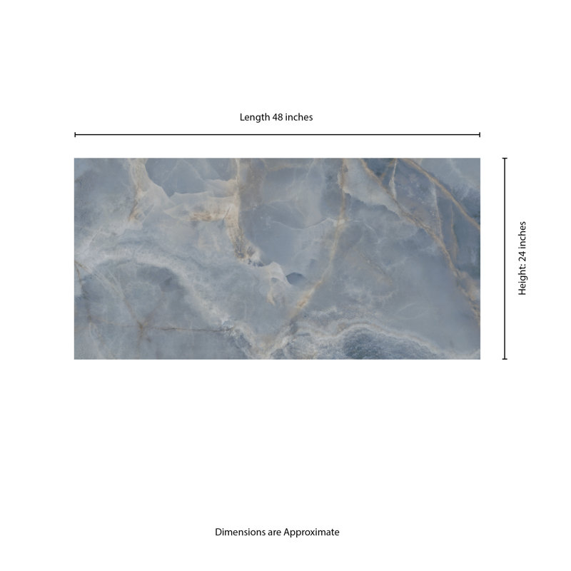 Carrelage mural en porcelaine polie 24 po x 48 po Ventara, Cerulea