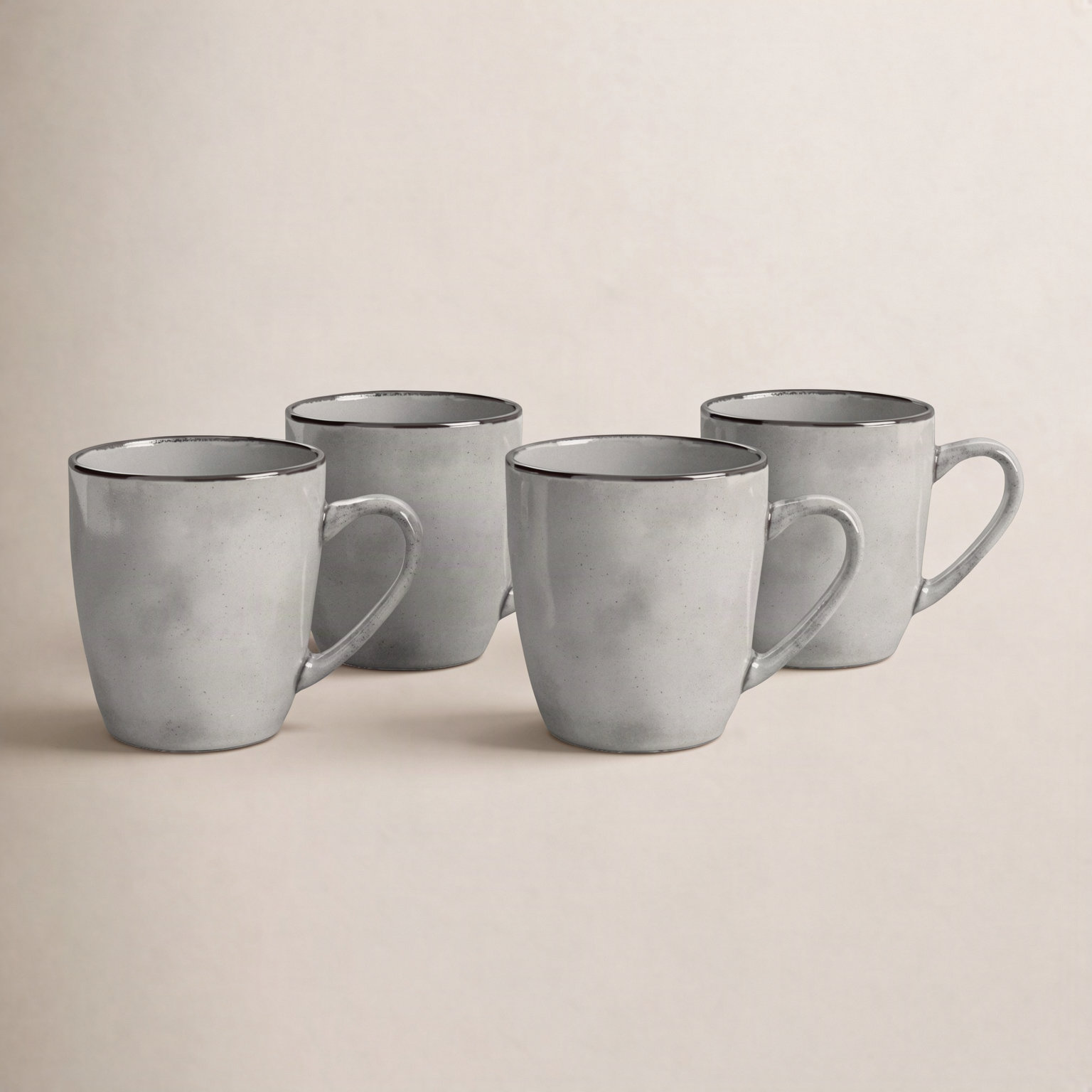 Leny Round Stoneware Mug, Gray