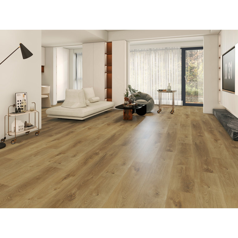 Maple 9 In. X 60 In. 22Mil 8Mm Waterproof Rigid Core Luxury Vinyl Plank Flooring, Antique Brass