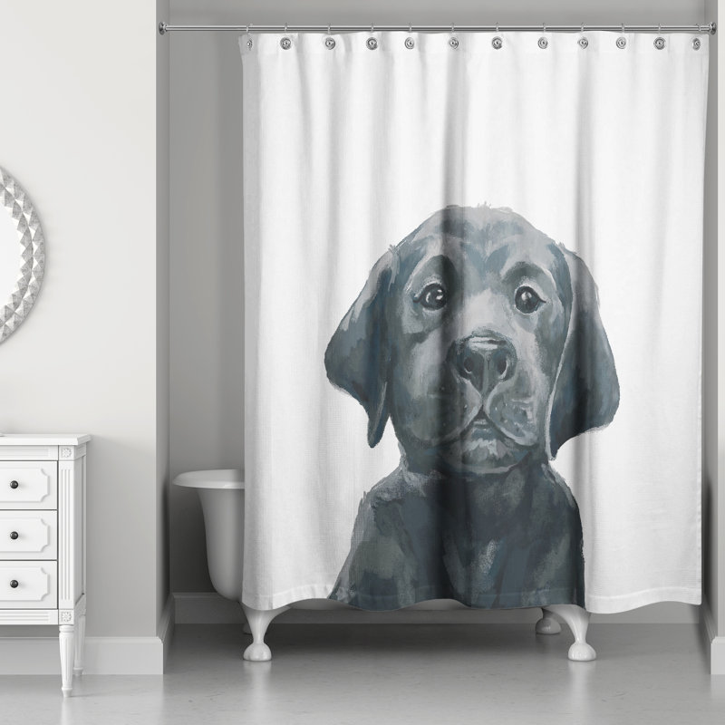 Black Lab Puppy Shower Curtain