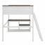 Lit mezzanine avec bureau, tablette ouverte et boîte de rangement, station de charge USB