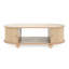 Table d'appoint longue ovale au charme rétro, matériau haute densité, plateau ouvert spacieux et compartiment dissimulé, capacité de charge de 55 lb, table de style rétro facile à nettoyer, surface à gratter, porte d'accès,