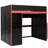 Full-Size Gaming Loft Bed with Desk, Storage Shelves & LED Lights, Modern Teen Bedroom-1473504265