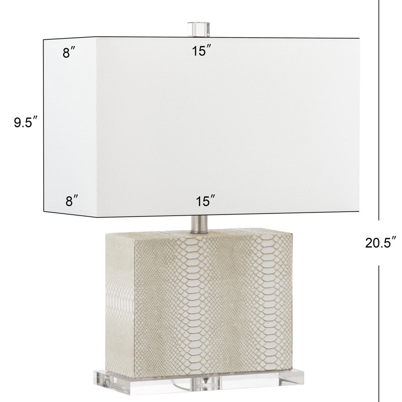 Lampe de table 20,5 po Chamia, Crème reptile