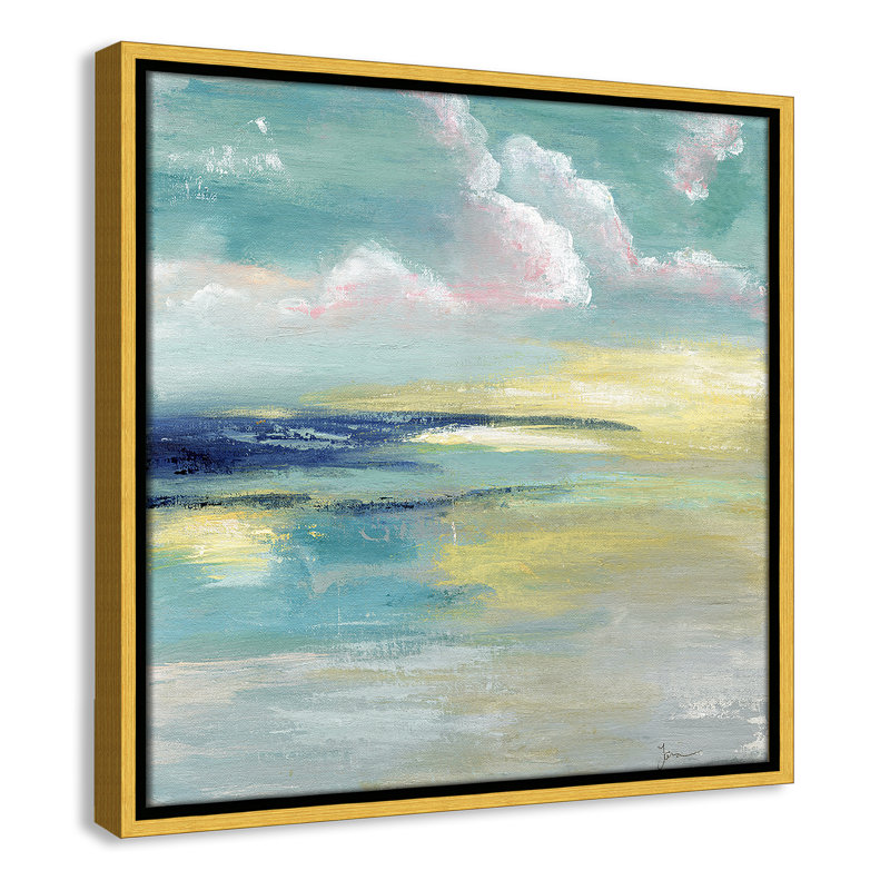 «Bertie Ocean View» par Tava Studios - reproduction d'art, Toile avec cadre doré, H 17,5 po x l 17,5 po x P 2 po
