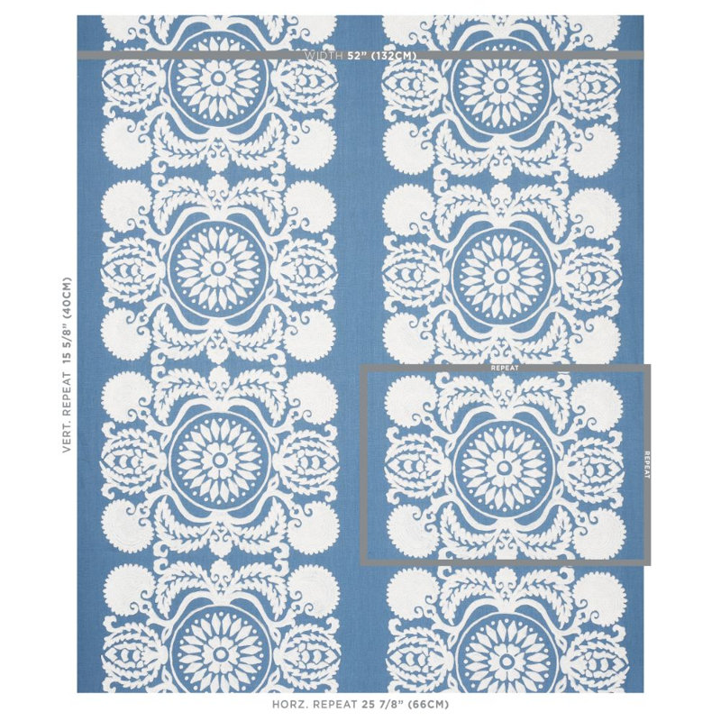 Tissu de broderie Castanet, Chambray
