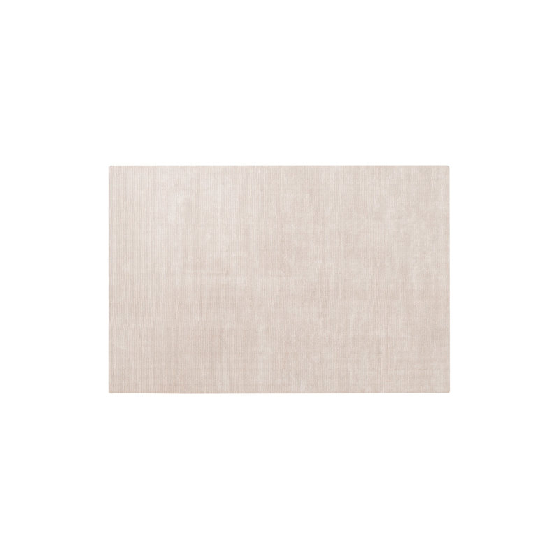 Tapis beige uni en viscose tissé à la main Rectangle Visca, Rectangle 5 pi 3 po x 7 pi 11 po