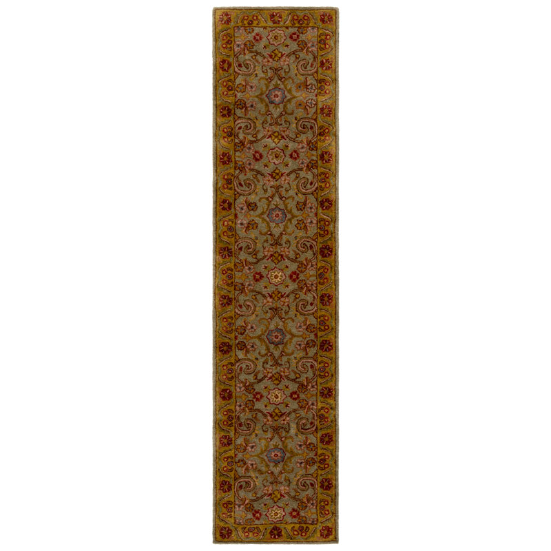 Cranmore Hand Tufted Wool/Cotton/Latex Oriental Rug in Gold/Gray, Runner 2'3" x 10'