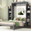 Lit escamotable double avec tablettes et lumières DEL, peu encombrant et multifonctionnel pour la vie moderne-446715605
