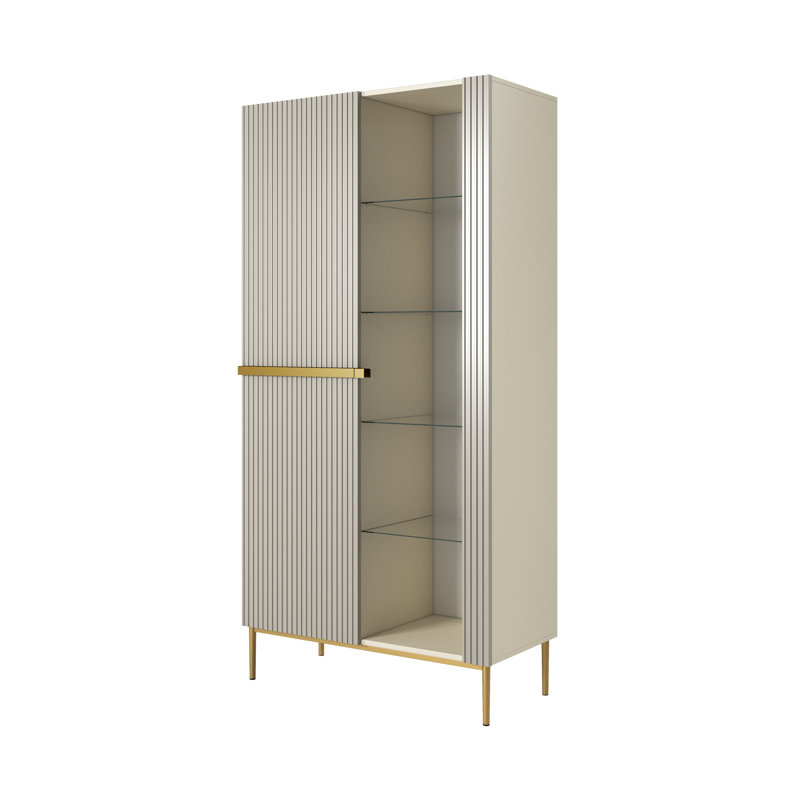 Alynia Display Cabinet, Cashmere/Gold