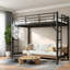 Lits peu encombrants, lit mezzanine simple en métal TG, maison industrielle moderne