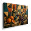 Reproduction sur toile d'une nature morte cubiste représentant une bouteille et des fruits - 20" x 30"-1477974310
