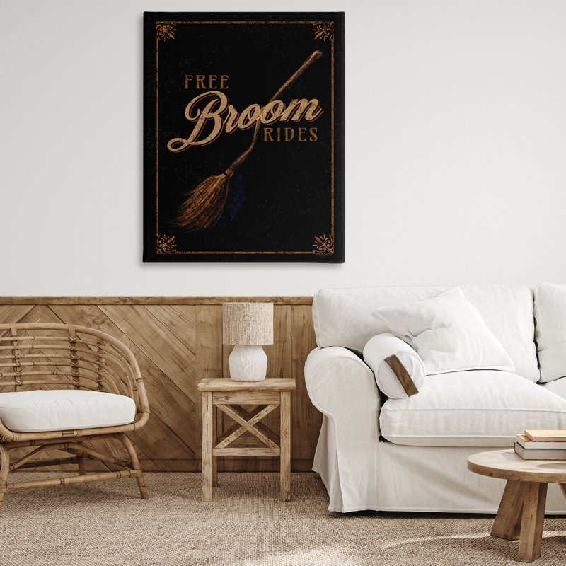 «Rustic Free Broom Rides», art mural sur toile par Molly Mattin, H 48 po x l 36 po