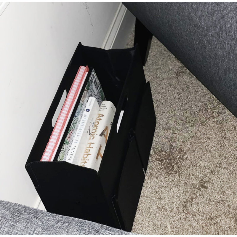 Porte-revues pliable en cuir PU - Organisateur de rangement multi-poches pour la maison et le bureau