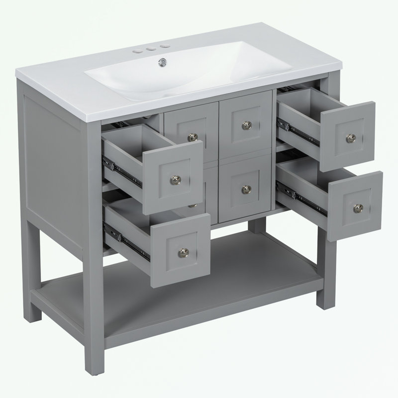 Rangement pour salle de bain Pollark, Gris