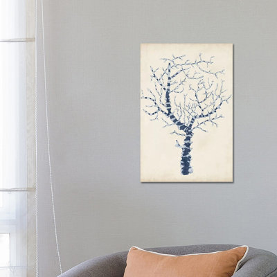 Indigo Coral II 1 Piece Wrapped Canvas Wall Art