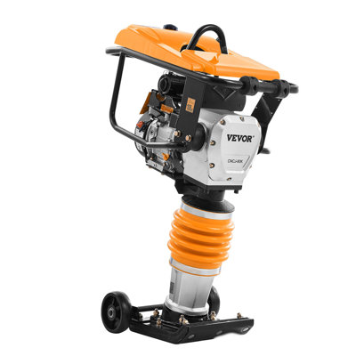 Compacteur à sauter, vérin vibrant à moteur de 6,5 HP à percussion, force de frappe de 3600 lb, profondeur de compactage maximale de 26 po, quatre ressorts, pour le sol, le gravier, les dalles de béton, les fondations