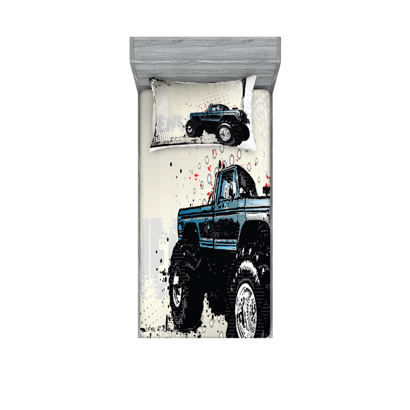 Drap-housse et coussin décoratif Ambesonne, Ensemble de draps-housses pour lit simple TG + 4 t