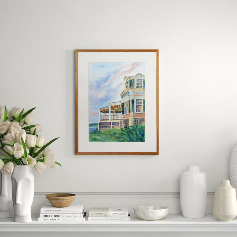 One-of-a-Kind Original 'House on the Hill' by Nancy Alimansky - Unframed Painting on Paper