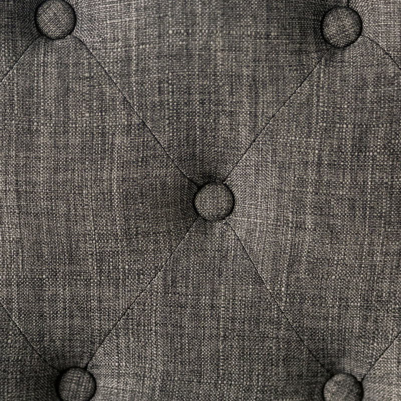 Ensemble de 2 chaises d'appoint rembourrées à dossier en tissu d'ameublement, Gris