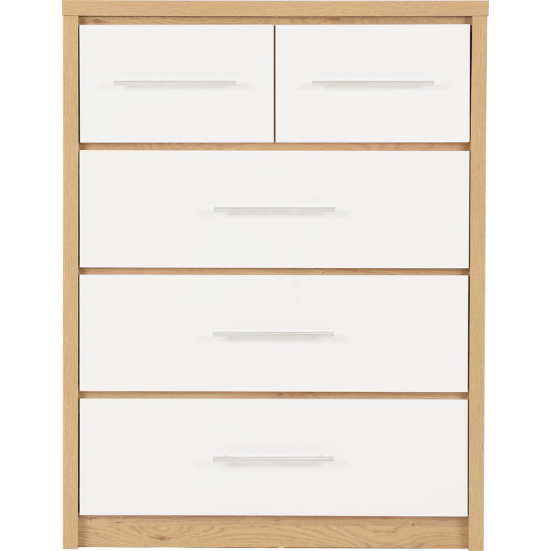Louisa 5 Drawer Narrow Chest, White