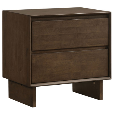Pocono Warm Brown 2-drawer Nightstand Bedside Table by Red Barrel Studio