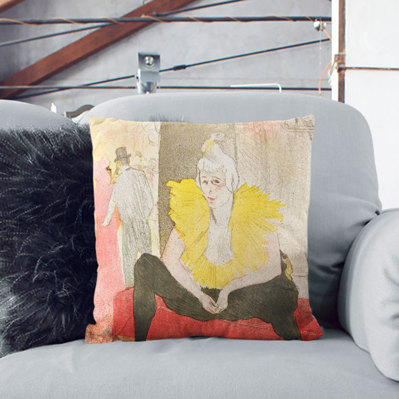 The Seated Clowness Scatter Cushion with Filling, 55cm H x 55cm W x 20cm D