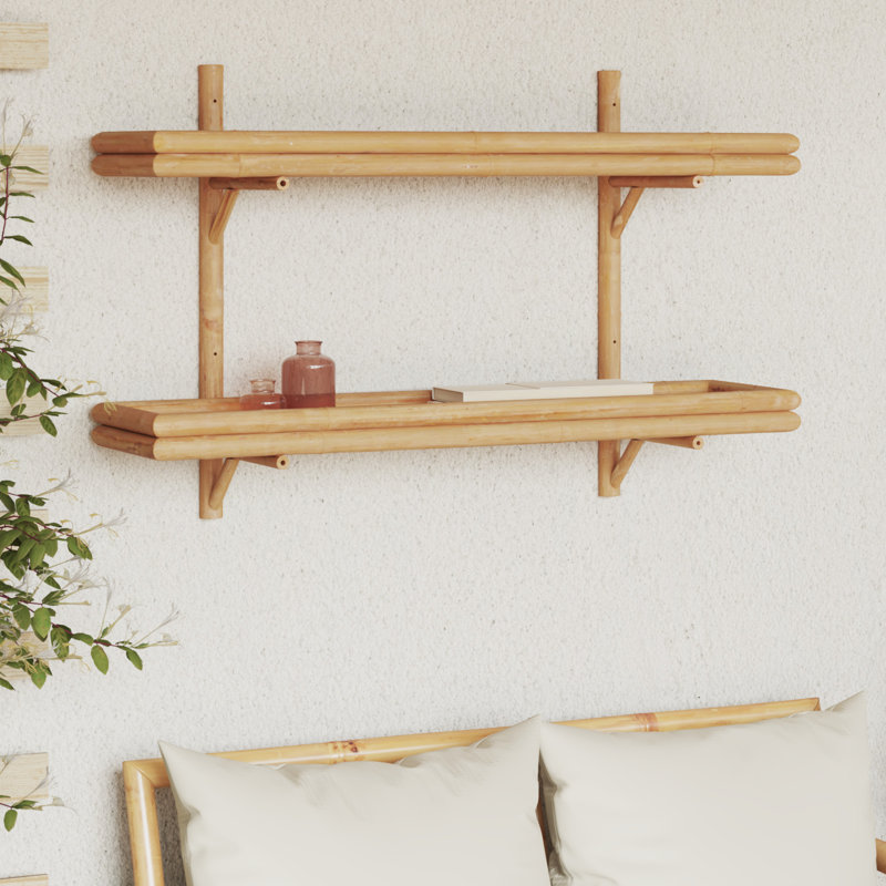 Bamboo Bracket Shelf, 60cm H x 100cm W x 26cm D