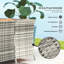Outsunny 6 Pieces Rattan Garden Furniture Set 8-Seater Cushions Orange