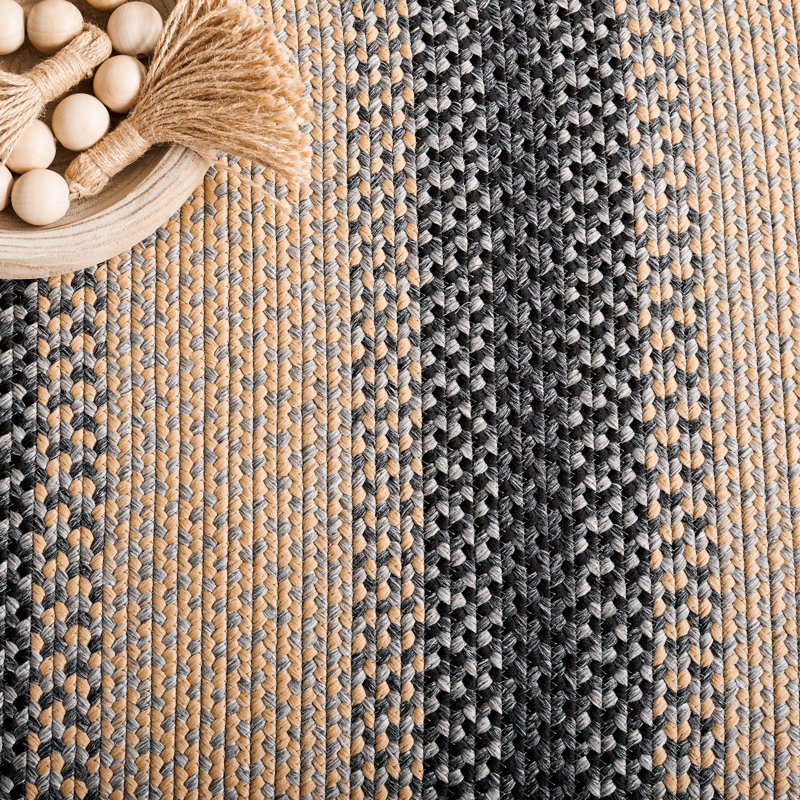 Tapis d'intérieur / extérieur géométrique tissé à la main Georgina, Rectangle de 10 pi x 14 pi