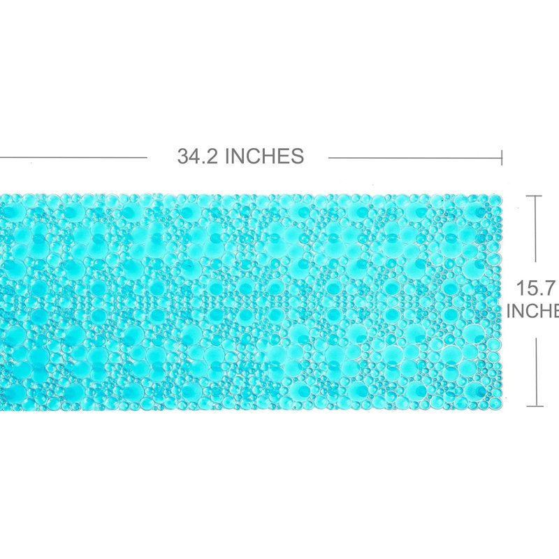 Tapis de douche extra long antidérapant pour cailloux avec ventouses
