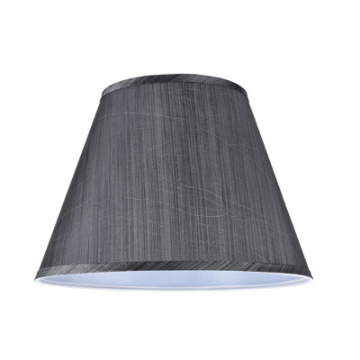 Abat-jour empire en tissu synthétique de H 9,5 po (araignée) en gris/noir