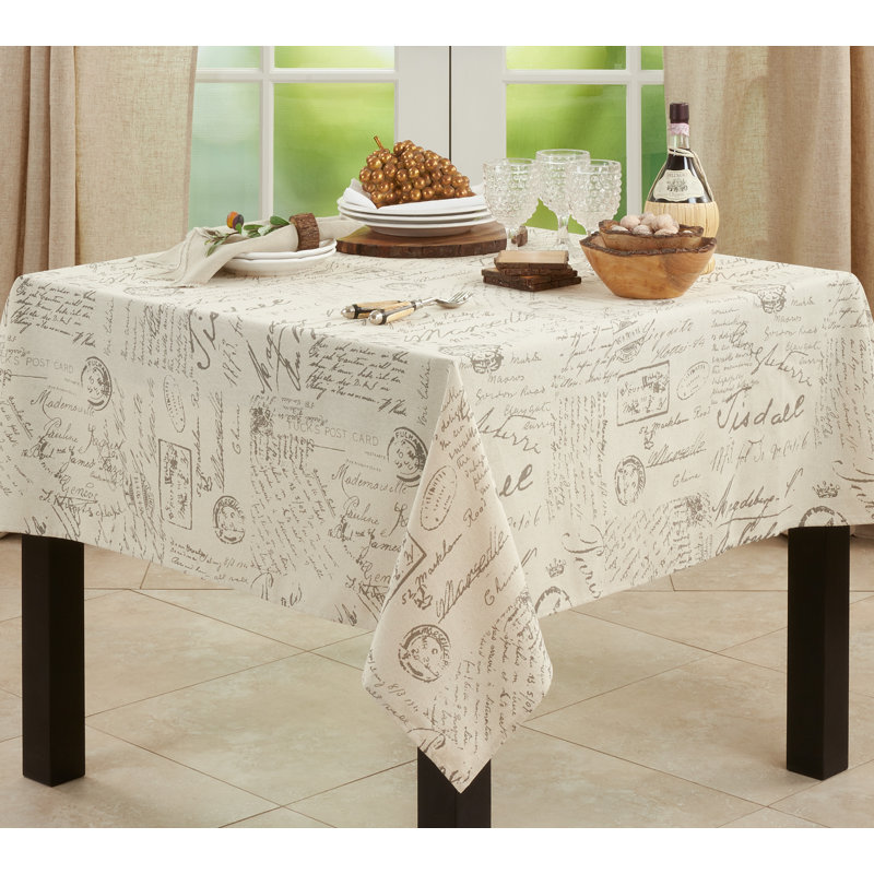 Noren Old Fashioned Vintage Script Print Design Tablecloth