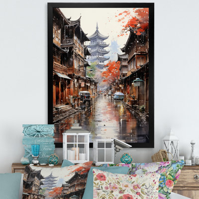 «Japon Art Kyotos Gion Dist Quartts», reproduction sur toile