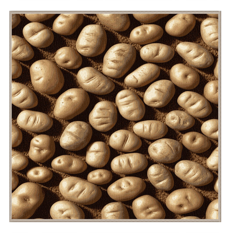Tapis lavable avec pommes de terre et légumes, Carré 8 pi