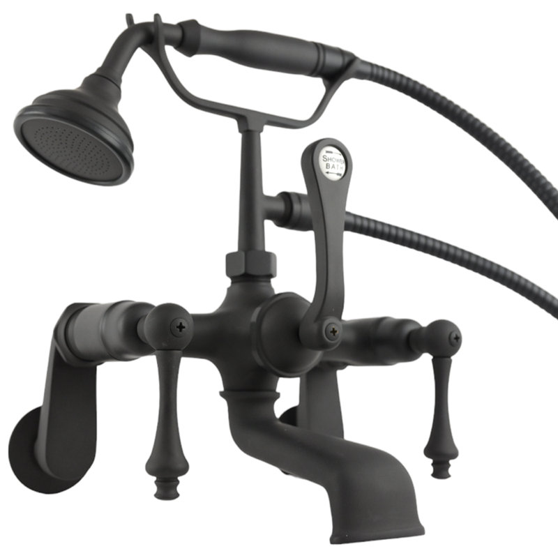 British Telephone Tub Faucet Lever with Handheld by Strom Living, Oil Rubbed Bronze