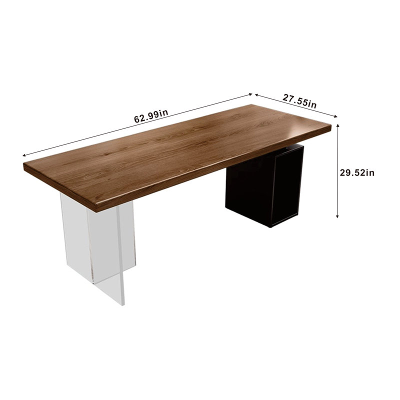 Jamarkis 4 Piece Solid Wood Writing Desk Office Set with Chair