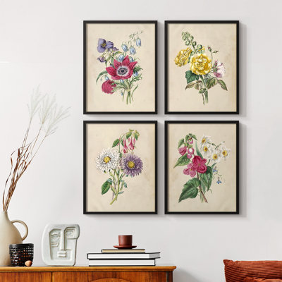 «Antique Garden Bouquet I», ensemble de 4
