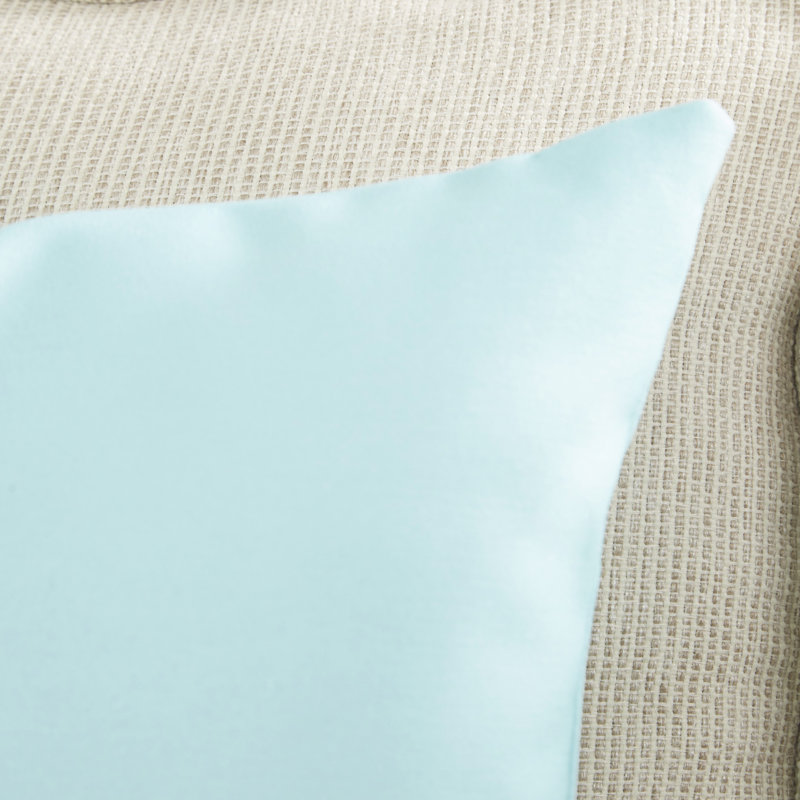 Solid Reversible Throw Pillow, 26" H x 26" W, Aqua