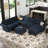 Ridoy 9-Piece Velvet Convertible Modular Sofa Sectional Livingroom Sofa Set, 8 Storage Ottomans with 7 Backrest-1330921569