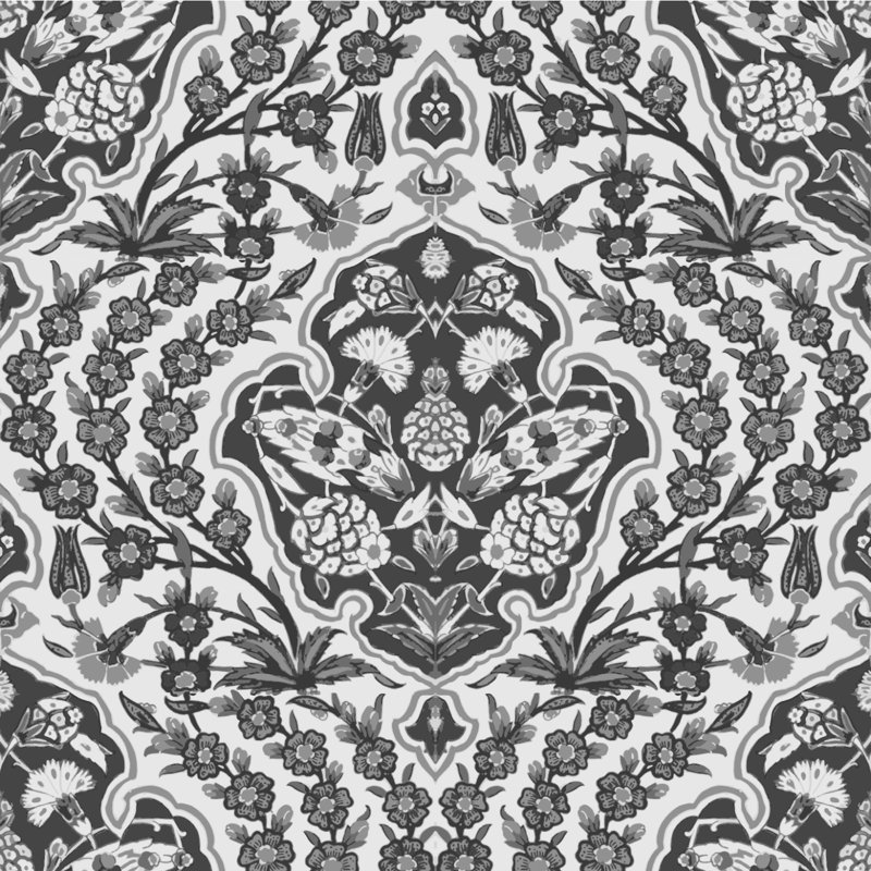 Nomad Ottoman Large 10' L x 24" W Wallpaper Roll, Grays, Peel & Stick