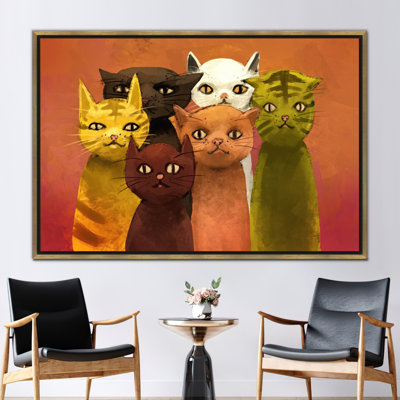 Abstract Artwork, Cats Poster, Cat Lover Gift Wall Decor, Modern Wall Art, Animal Poster, Cat Canvas Art, Animalistic Wall Decor,