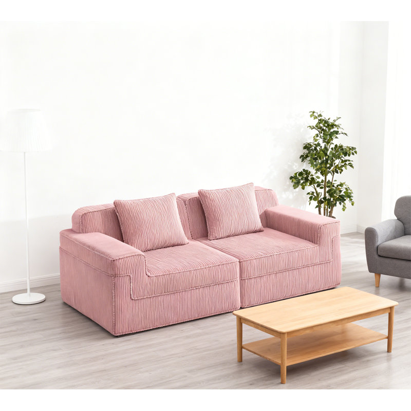 Canapé modulaire à 2 places sans os, Rose