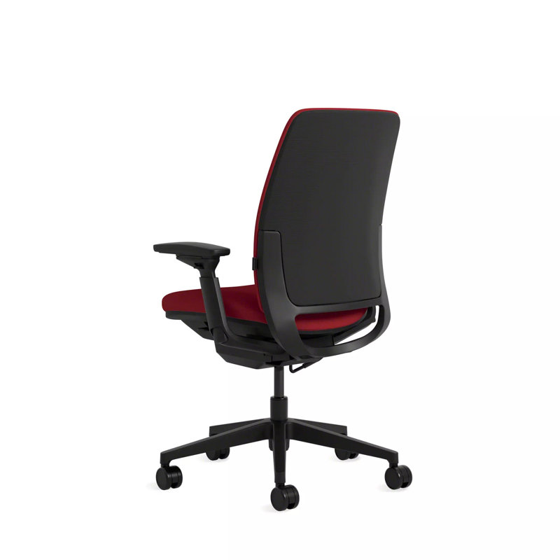 Steelcase Amia Ergonomic Task Chair, Black, Hard Floor, Scarlet