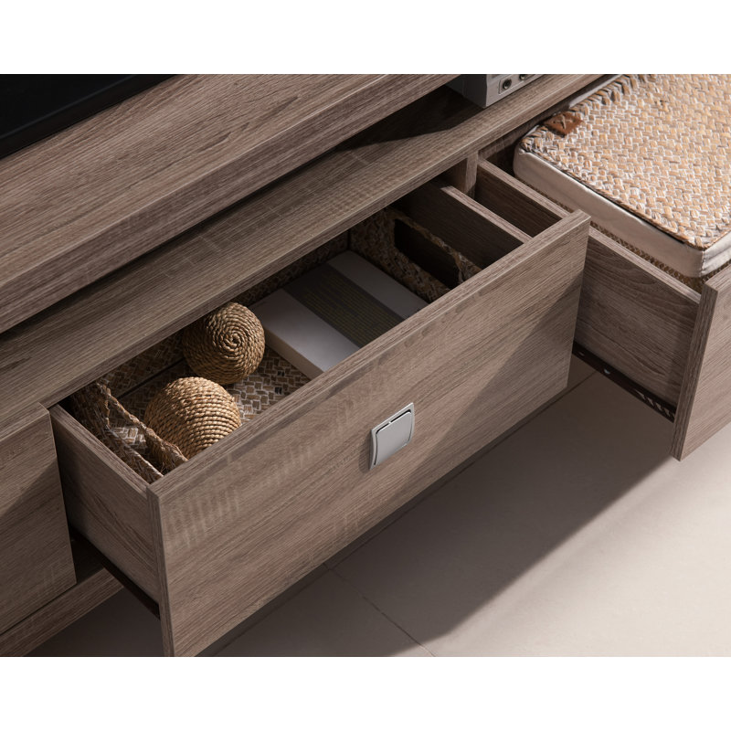 Mcqueen TV Stand for TVs up to 78", Light Oak, 48cm H x 183cm W x 39cm D