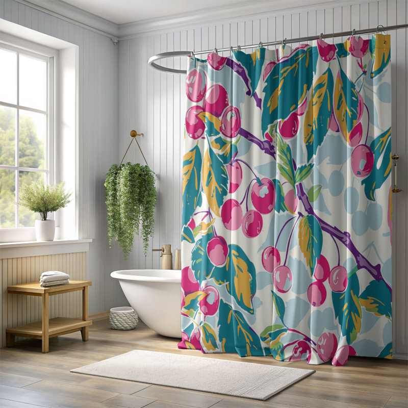 Rideau de douche 1 pièce, H 74 po x l 71 po