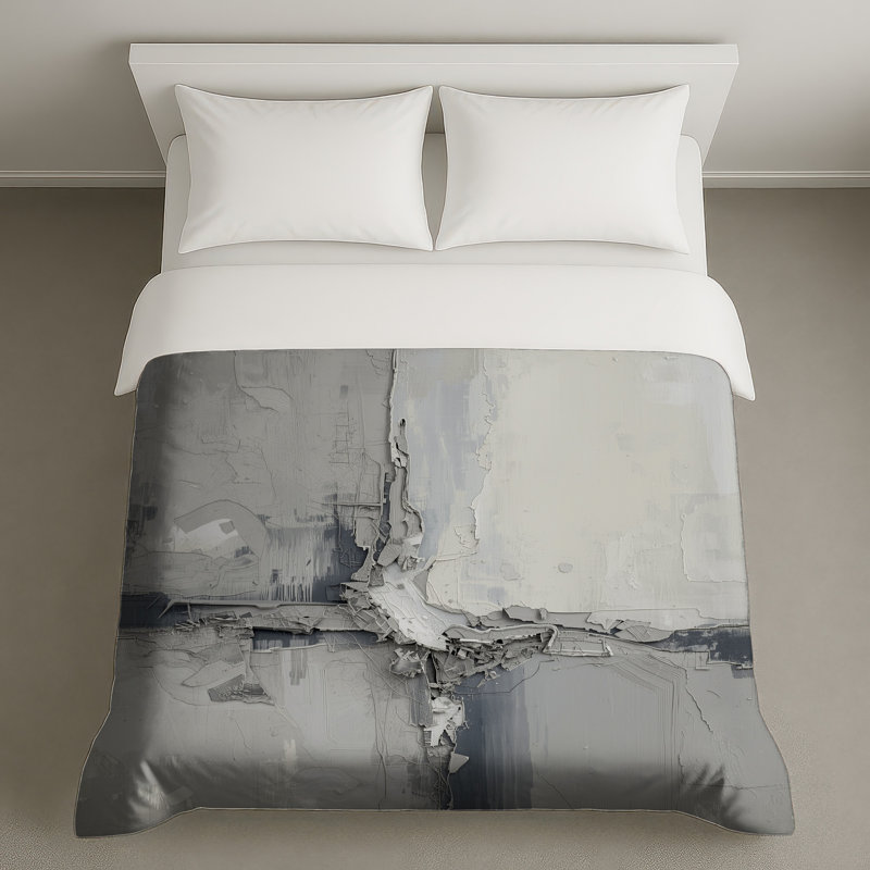 Textured Gray Abstract Duvet Covers, Twin
