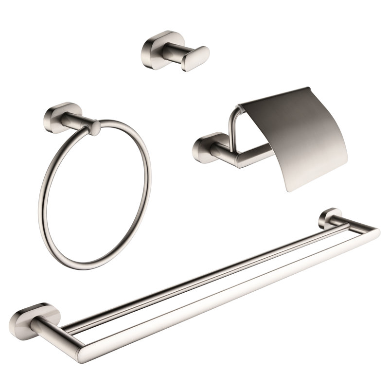 Aria 4 - Piece Bathroom Hardware Set, Brushed Nickel