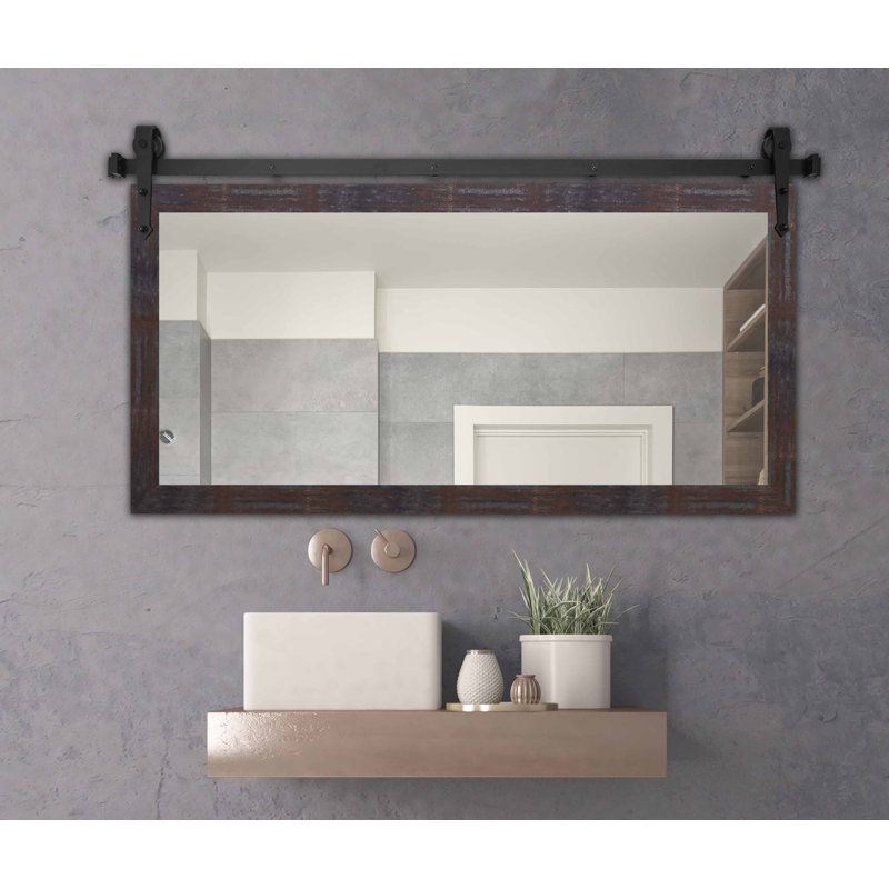 Ensley Flat Mirror, Industrial Steel, 30.5" x 47.5"